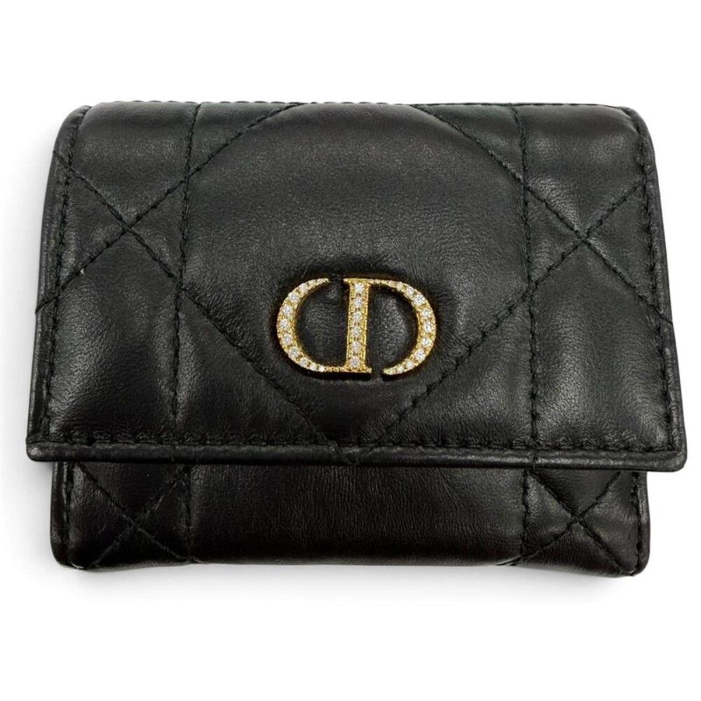 Dior Caro Hibiscus Crystal Leather Wallet Limited